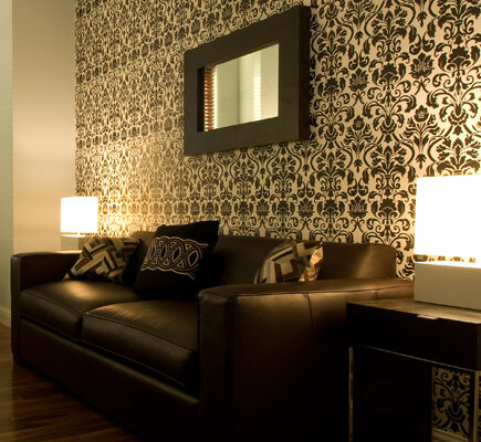 Decorando com tecido de parede.